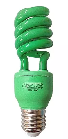LAMPADA FLUORESCENTE COMPACTA VERDE 15W 1...