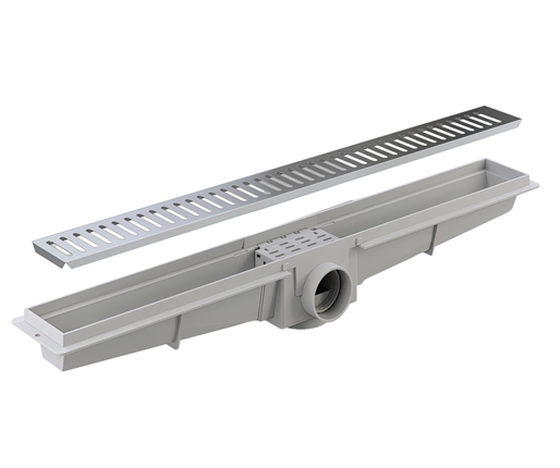 RALO LINEAR SIFONADO C/ GRELHA EM INOX 5x...