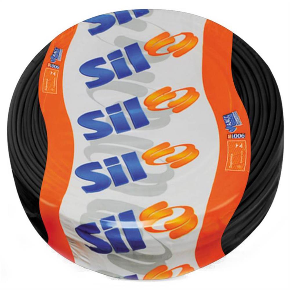FIO FLEX 750V 6,0MM PRETO ROLO 100MTS SIL